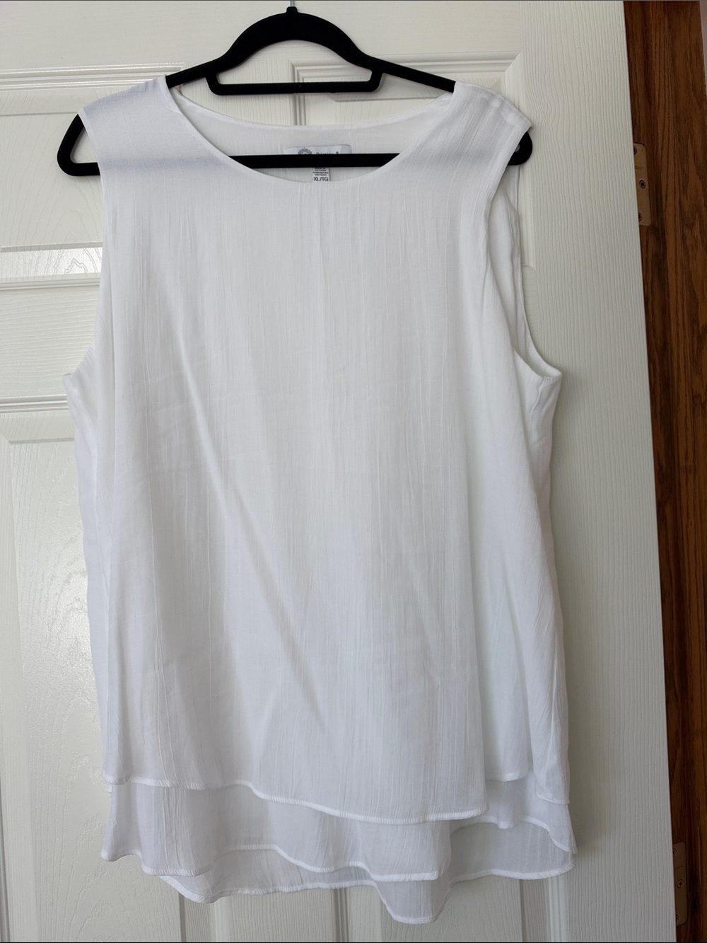 Christina B Sleeveless White Layered Women's Top